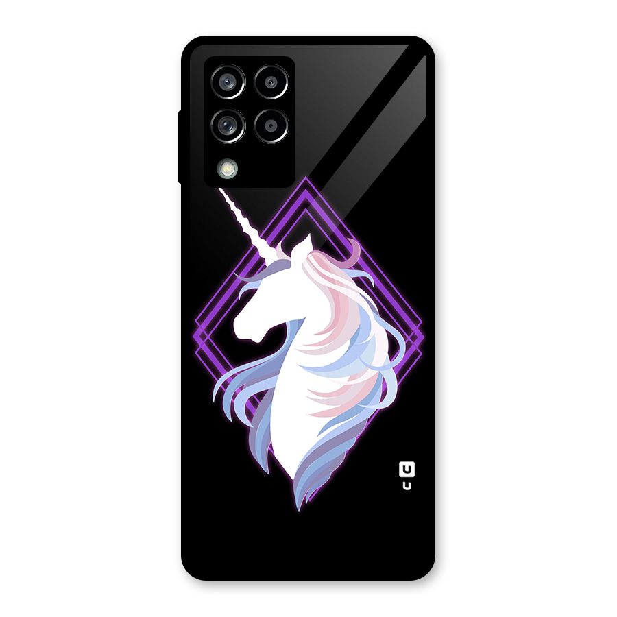 Cute Unicorn Illustration Glass Back Case for Galaxy M53 5G