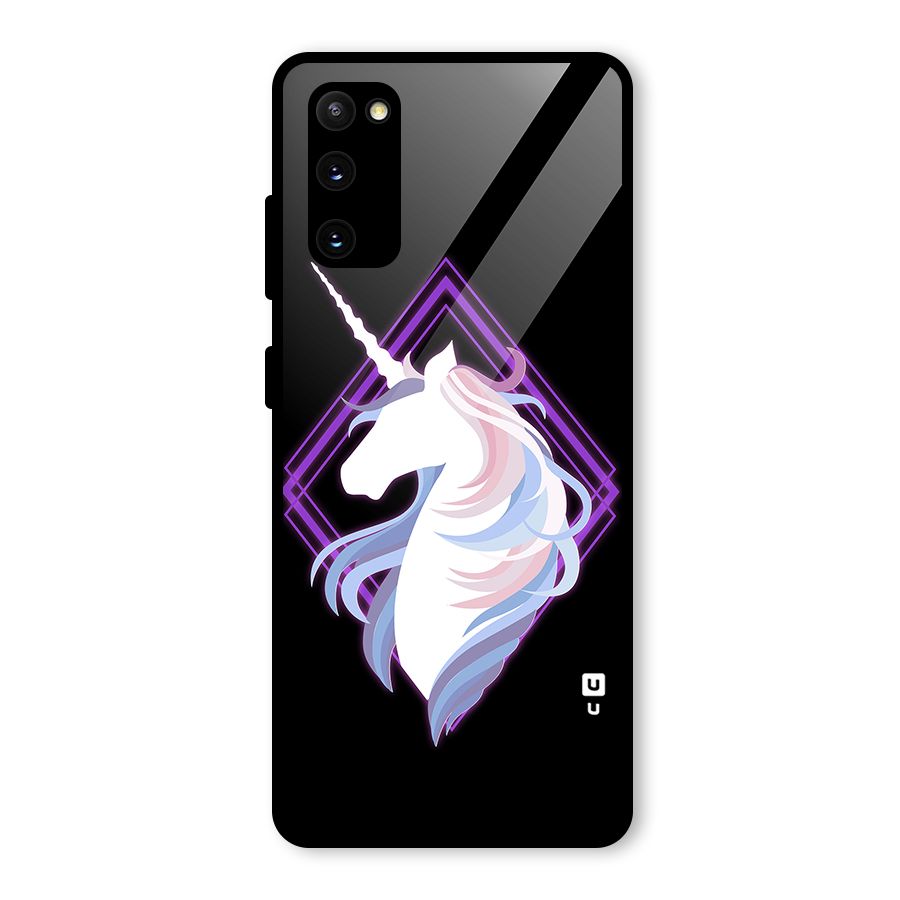 Cute Unicorn Illustration Glass Back Case for Galaxy S20 FE