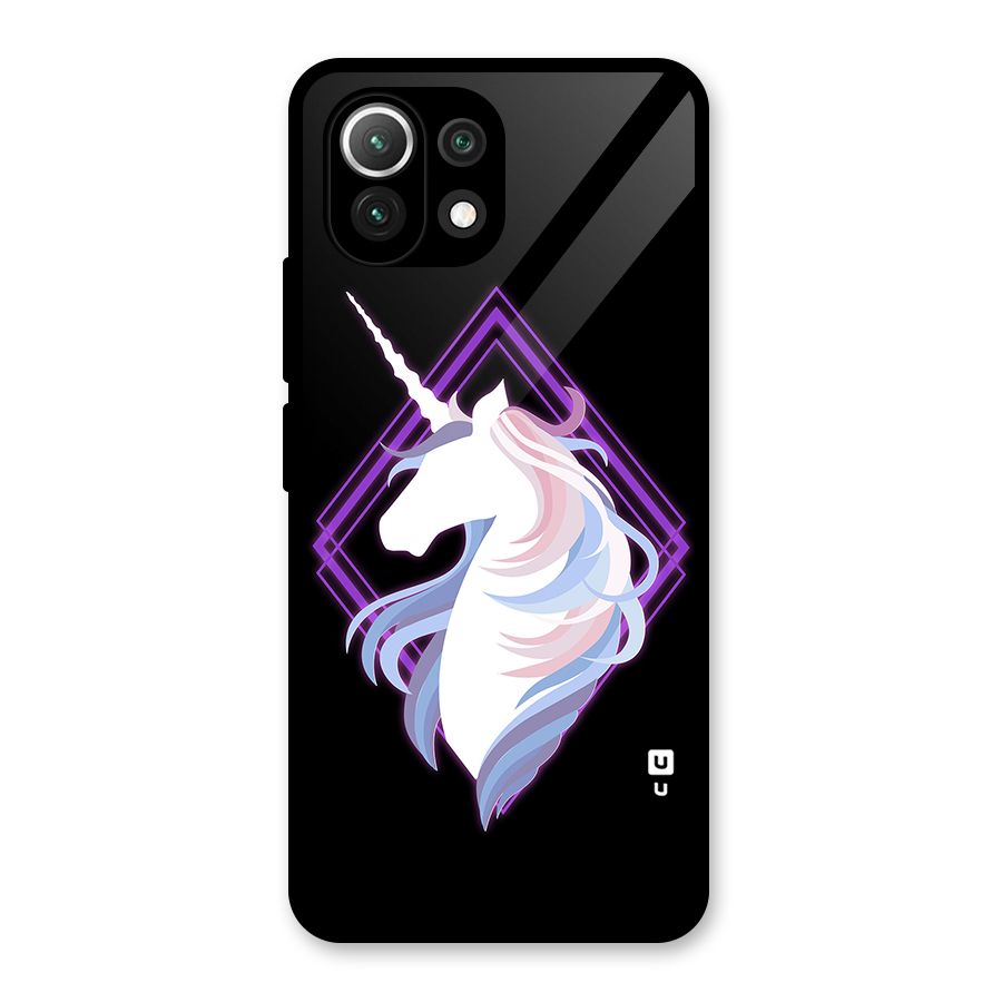 Cute Unicorn Illustration Glass Back Case for Mi 11 Lite NE 5G
