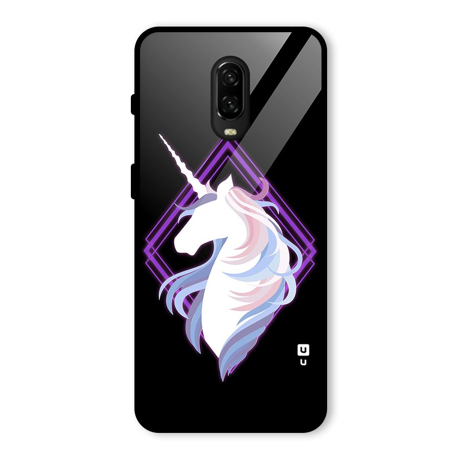 Cute Unicorn Illustration Glass Back Case for OnePlus 6T
