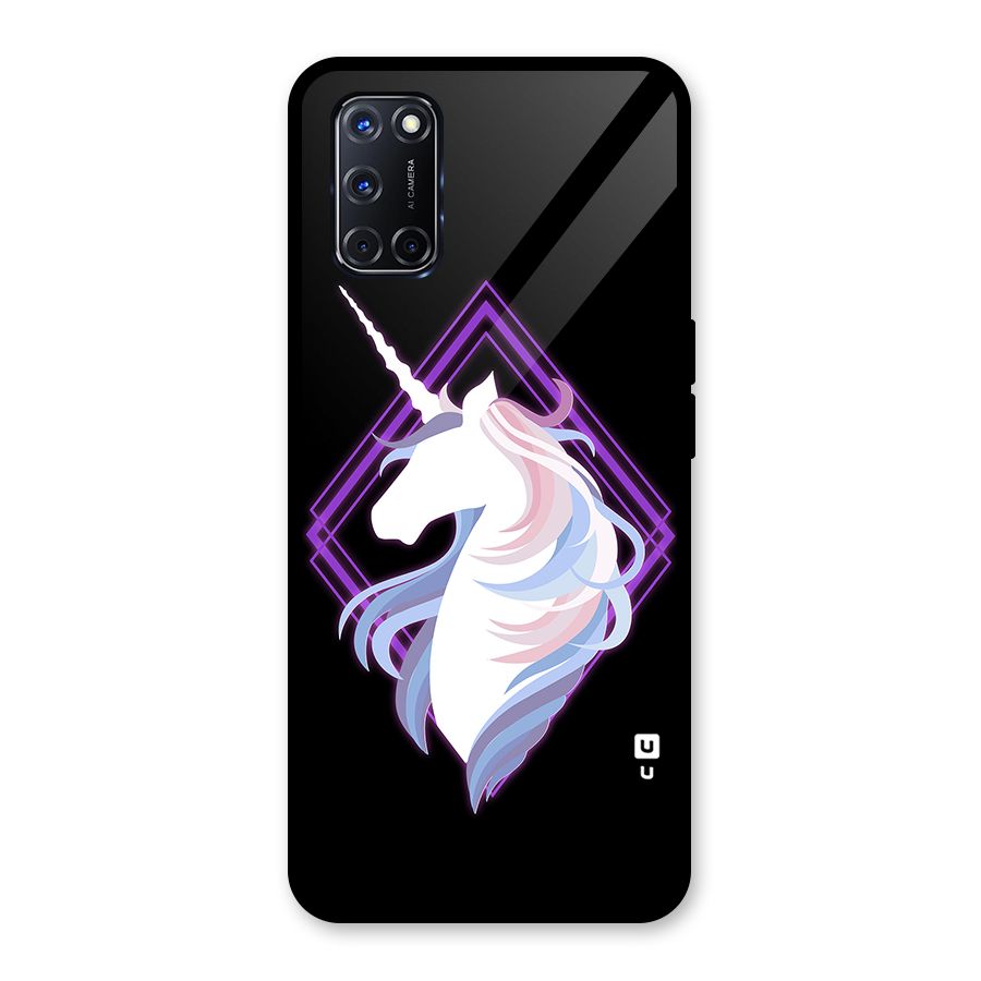 Cute Unicorn Illustration Glass Back Case for Oppo A52