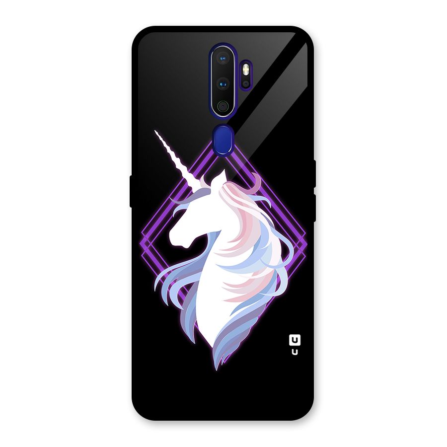 Cute Unicorn Illustration Glass Back Case for Oppo A9 (2020)