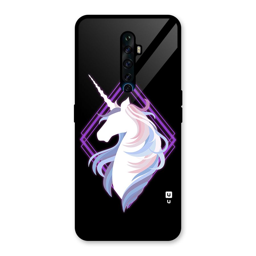 Cute Unicorn Illustration Glass Back Case for Oppo Reno2 Z