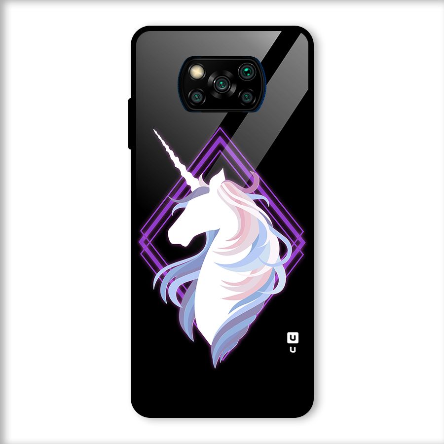 Cute Unicorn Illustration Glass Back Case for Poco X3