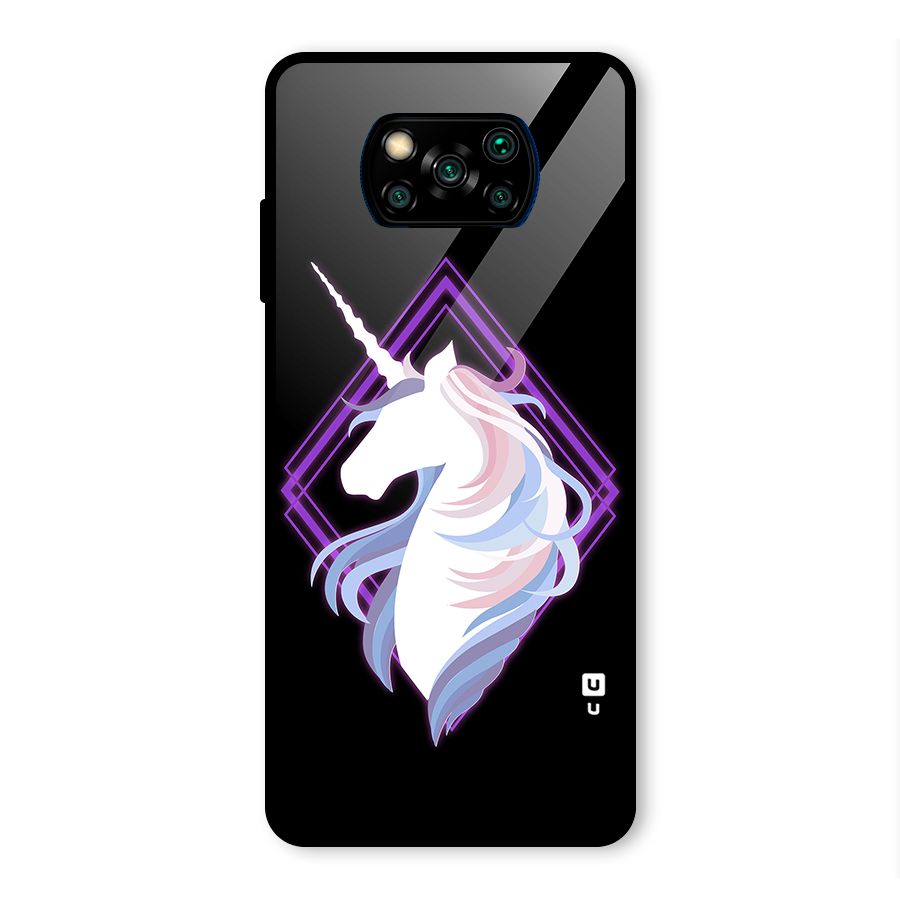 Cute Unicorn Illustration Glass Back Case for Poco X3 Pro