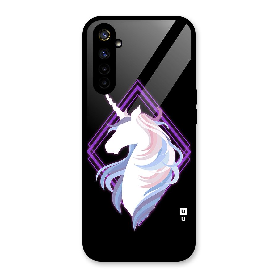 Cute Unicorn Illustration Glass Back Case for Realme 6