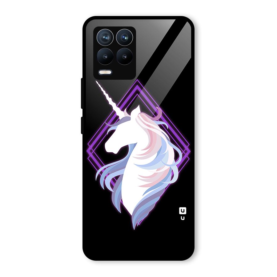 Cute Unicorn Illustration Glass Back Case for Realme 8