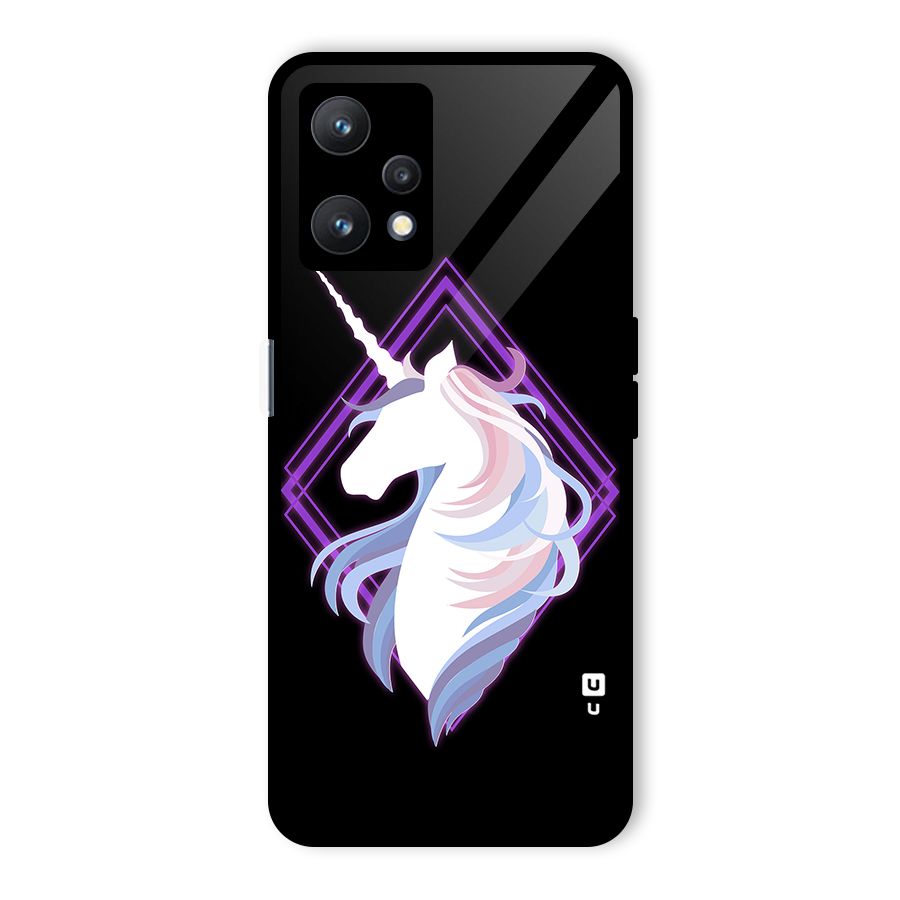 Cute Unicorn Illustration Glass Back Case for Realme 9 Pro 5G