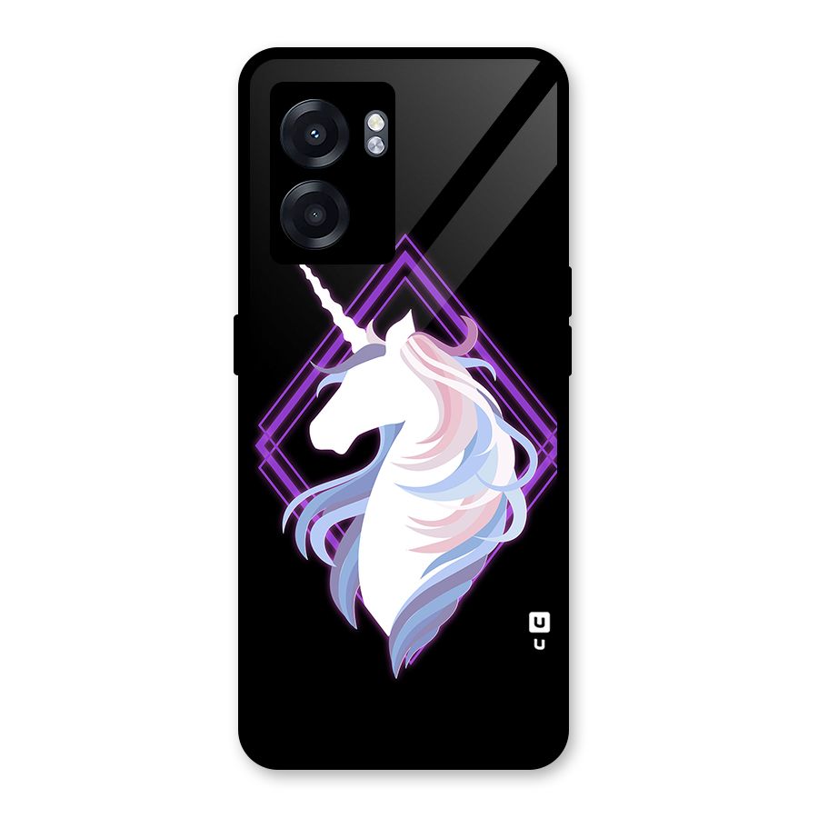 Cute Unicorn Illustration Glass Back Case for Realme Narzo 50 5G