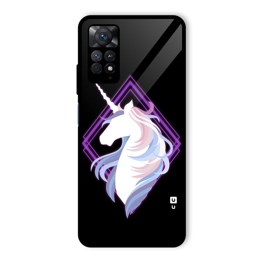 Cute Unicorn Illustration Glass Back Case for Redmi Note 11 Pro Plus 5G
