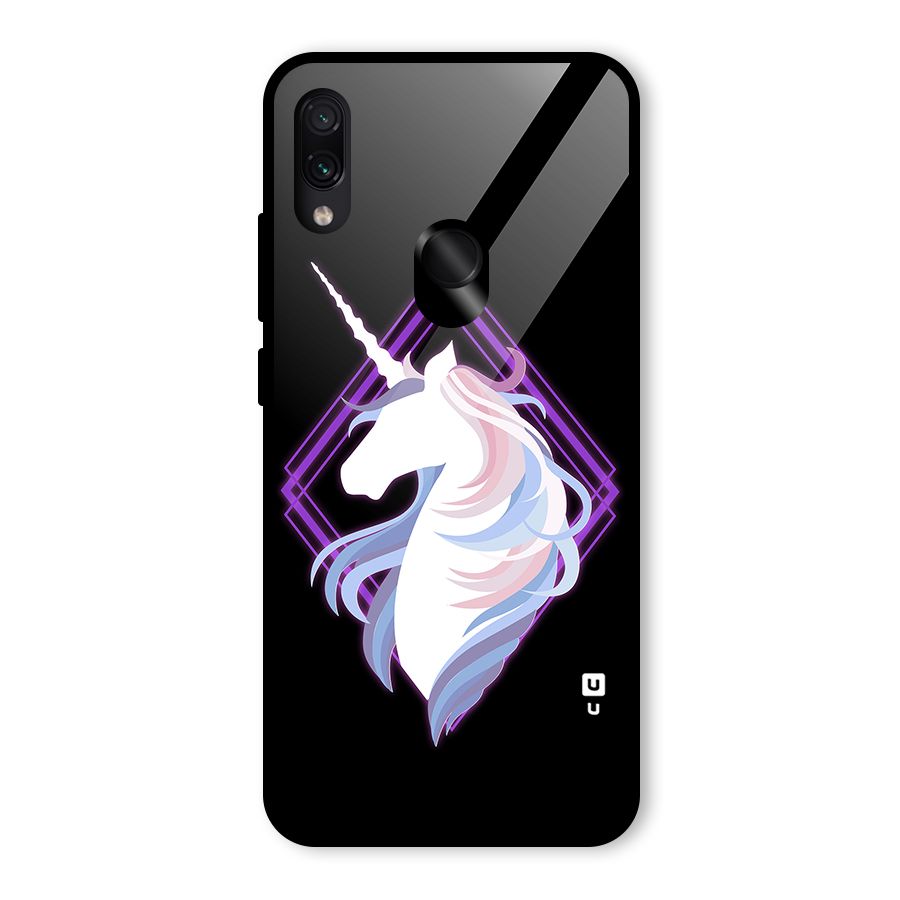 Cute Unicorn Illustration Glass Back Case for Redmi Note 7
