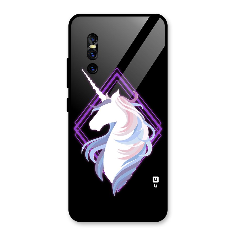 Cute Unicorn Illustration Glass Back Case for Vivo V15 Pro