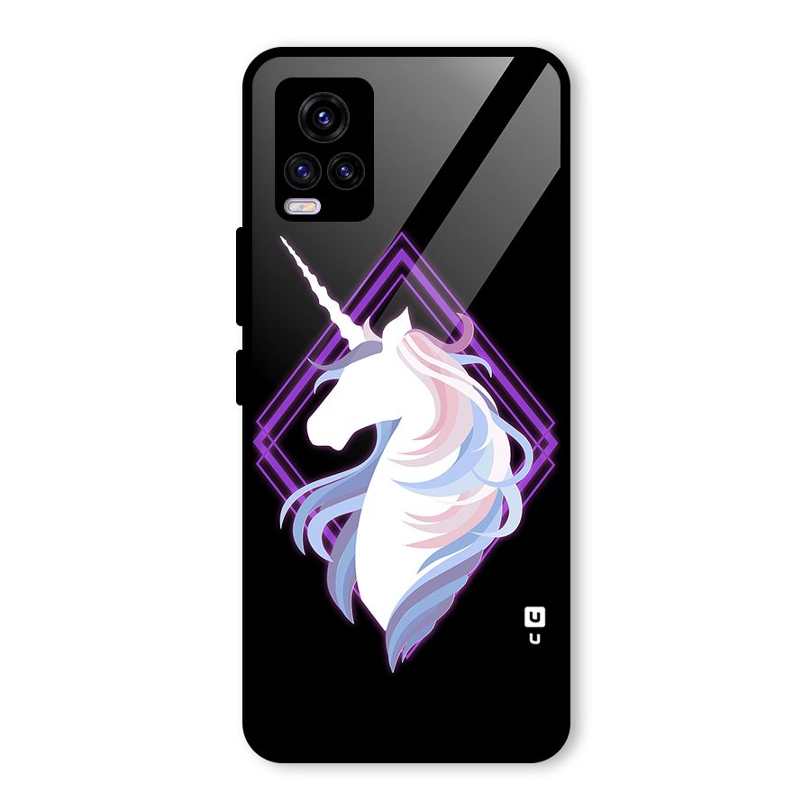 Cute Unicorn Illustration Glass Back Case for Vivo V20