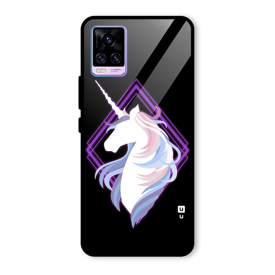 Cute Unicorn Illustration Glass Back Case for Vivo V20 Pro