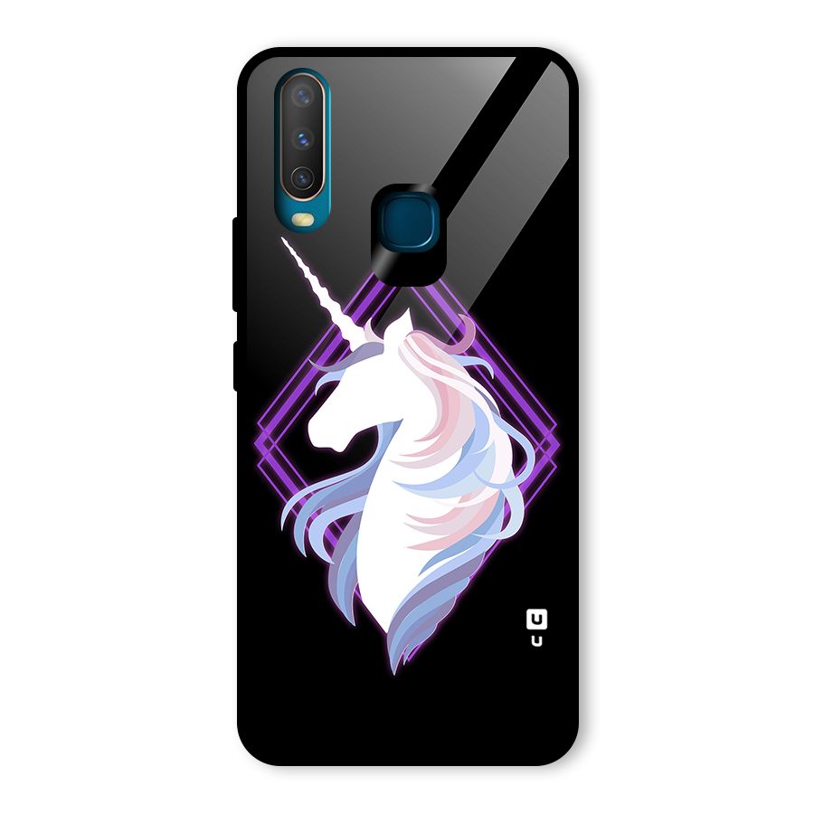 Cute Unicorn Illustration Glass Back Case for Vivo Y15