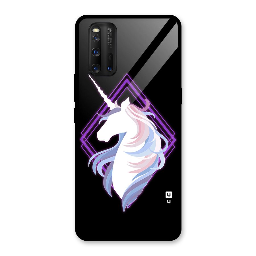 Cute Unicorn Illustration Glass Back Case for Vivo iQOO 3