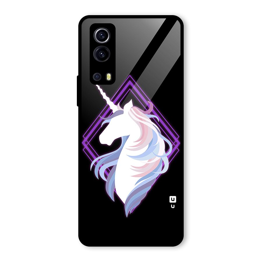 Cute Unicorn Illustration Glass Back Case for Vivo iQOO Z3