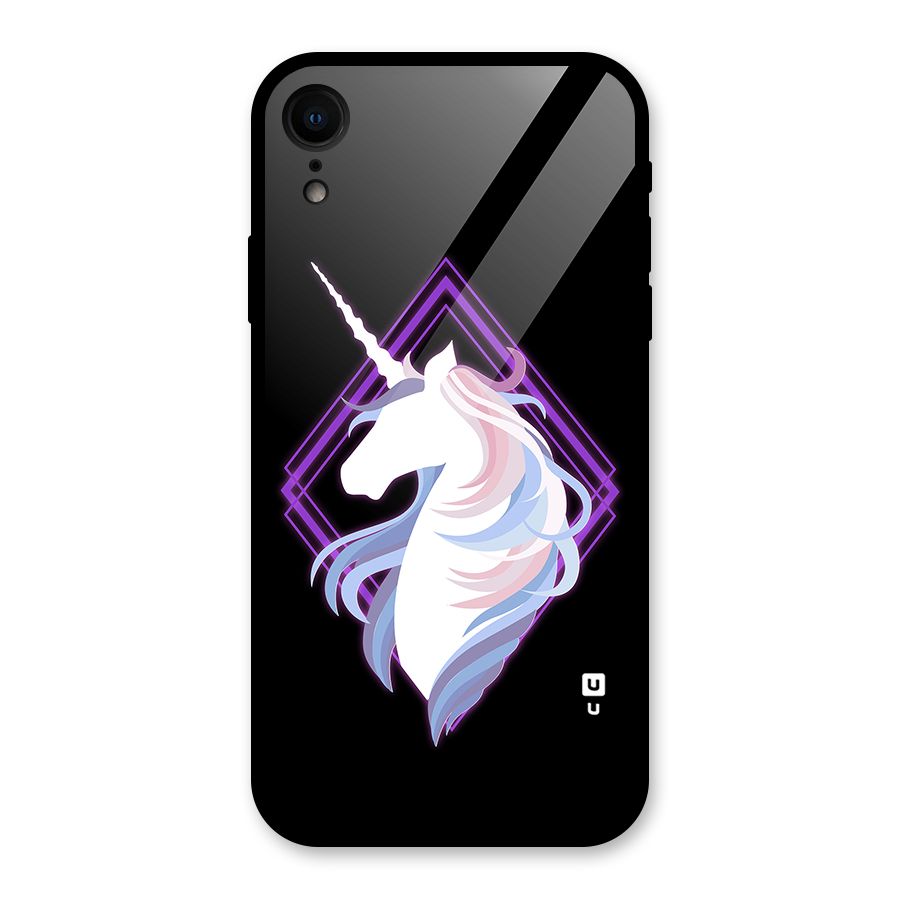 Cute Unicorn Illustration Glass Back Case for XR