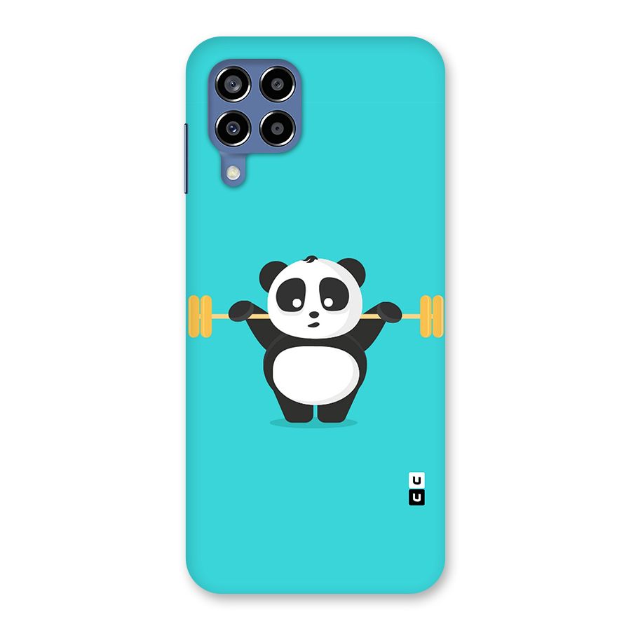 Cute Weightlifting Panda Back Case for Galaxy M53 5G