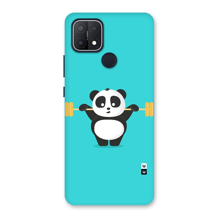 Cute Weightlifting Panda Back Case for Oppo A15s