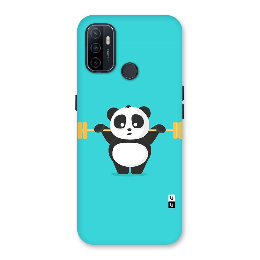 Cute Weightlifting Panda Back Case for Oppo A32