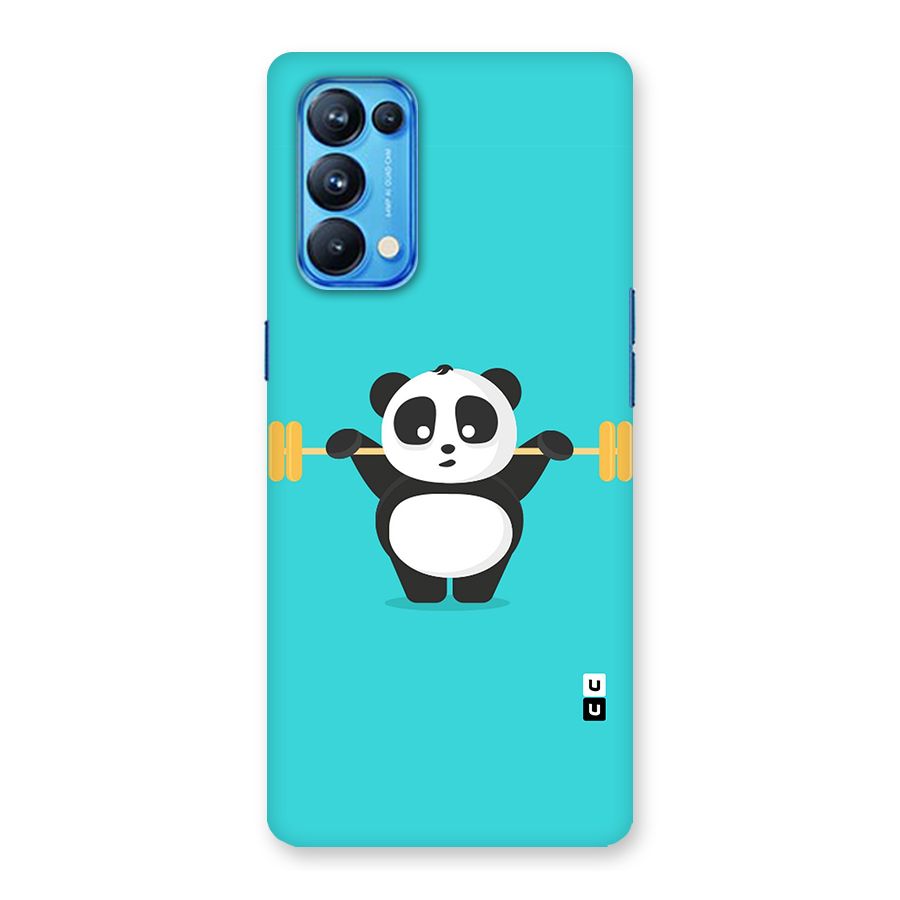 Cute Weightlifting Panda Back Case for Oppo Reno5 Pro 5G