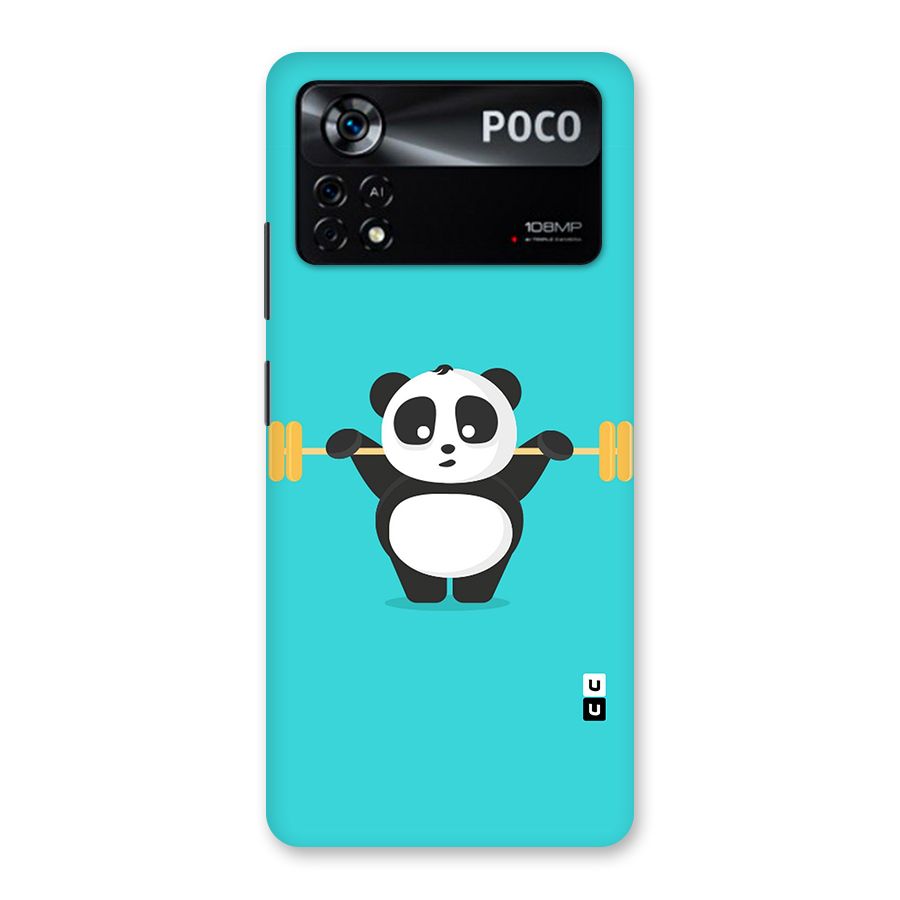 Cute Weightlifting Panda Back Case for Poco X4 Pro 5G