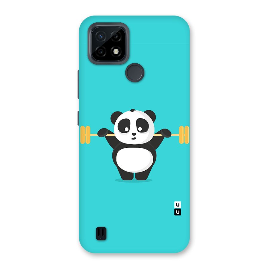Cute Weightlifting Panda Back Case for Realme C21