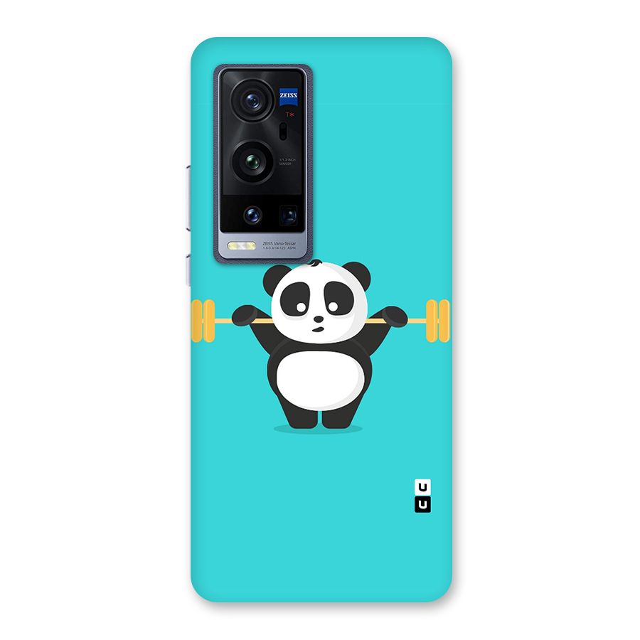 Cute Weightlifting Panda Back Case for Vivo X60 Pro Plus