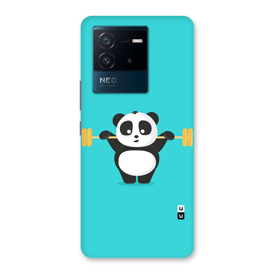 Cute Weightlifting Panda Back Case for Vivo iQOO Neo 6 5G