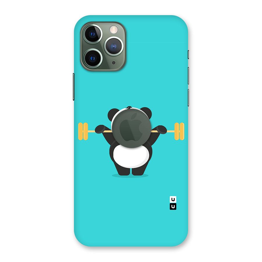 Cute Weightlifting Panda Back Case for iPhone 11 Pro Logo  Cut