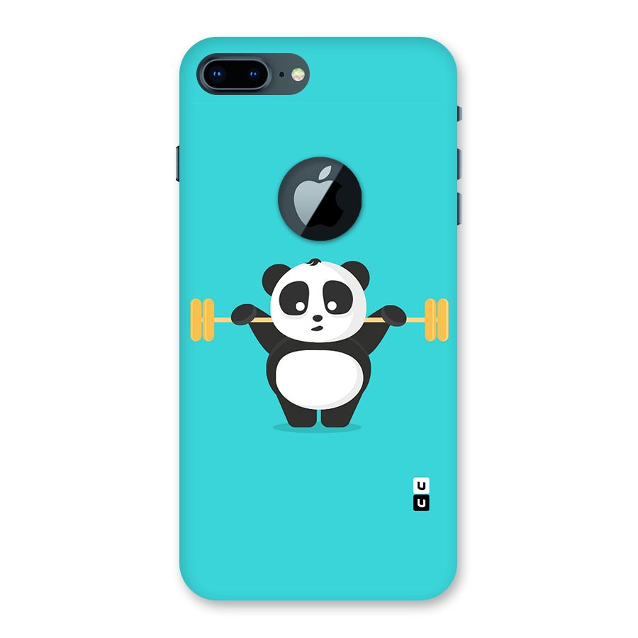Cute Weightlifting Panda Back Case for iPhone 7 Plus Logo Cut
