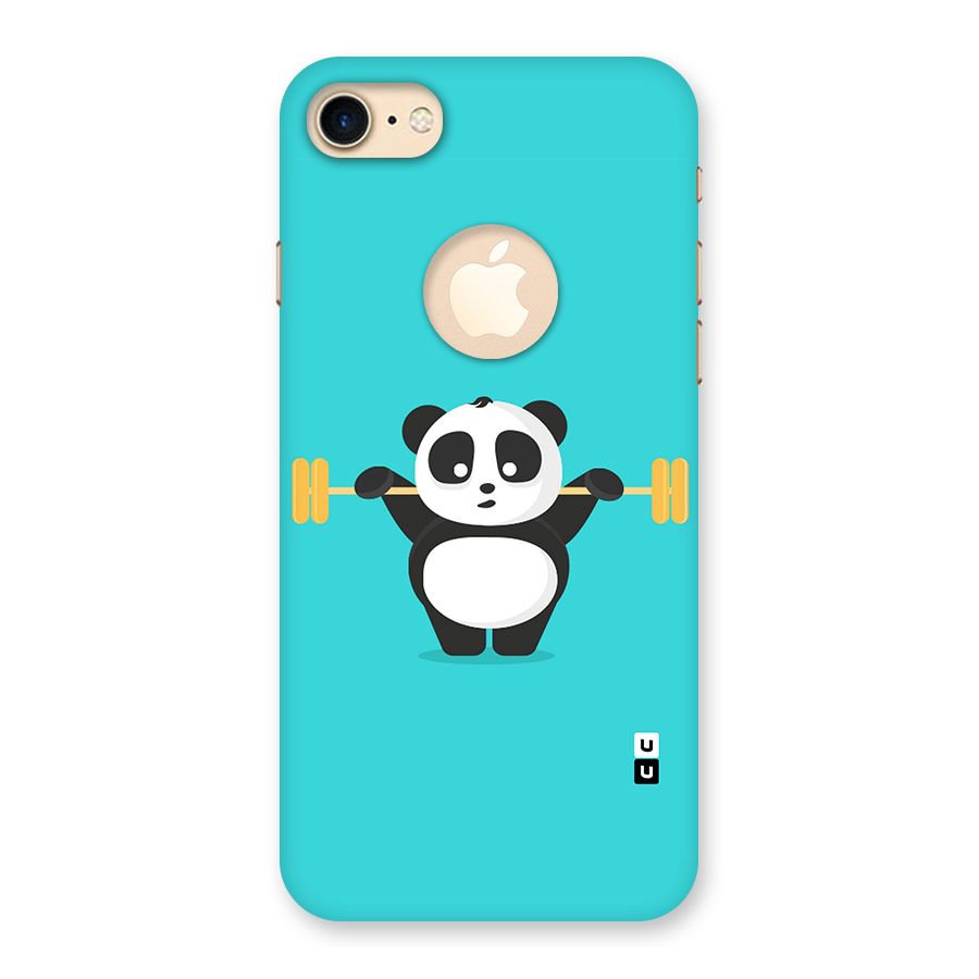 Cute Weightlifting Panda Back Case for iPhone 8 Logo Cut