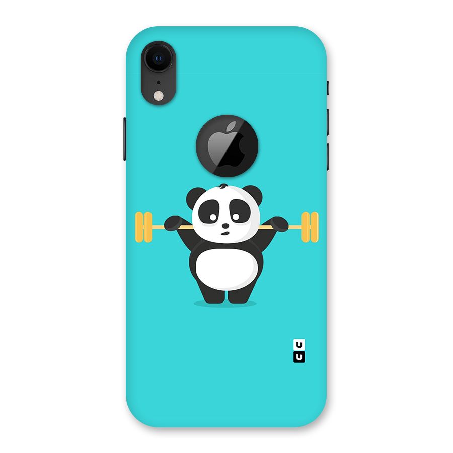 Cute Weightlifting Panda Back Case for iPhone XR Logo Cut