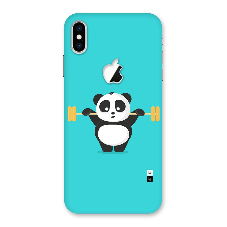 Cute Weightlifting Panda Back Case for iPhone XS Max Apple Cut