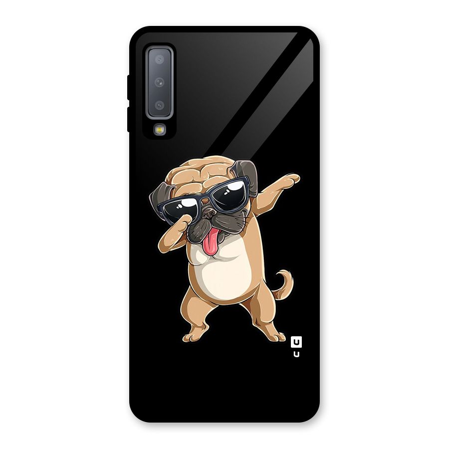 Dab Cool Dog Glass Back Case for Galaxy A7 (2018)