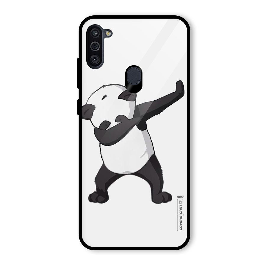 Dab Panda Shoot Glass Back Case for Galaxy M11