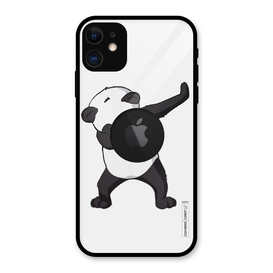 Dab Panda Shoot Glass Back Case for iPhone 11 Logo Cut