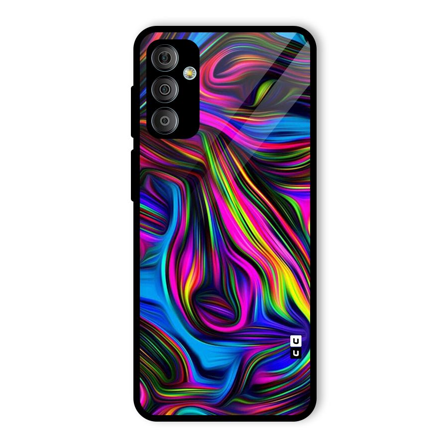 Dark Colorful Oil Abstract Glass Back Case for Galaxy F23