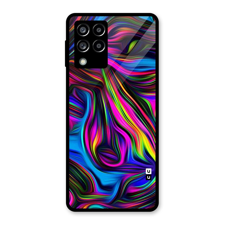 Dark Colorful Oil Abstract Glass Back Case for Galaxy M53 5G