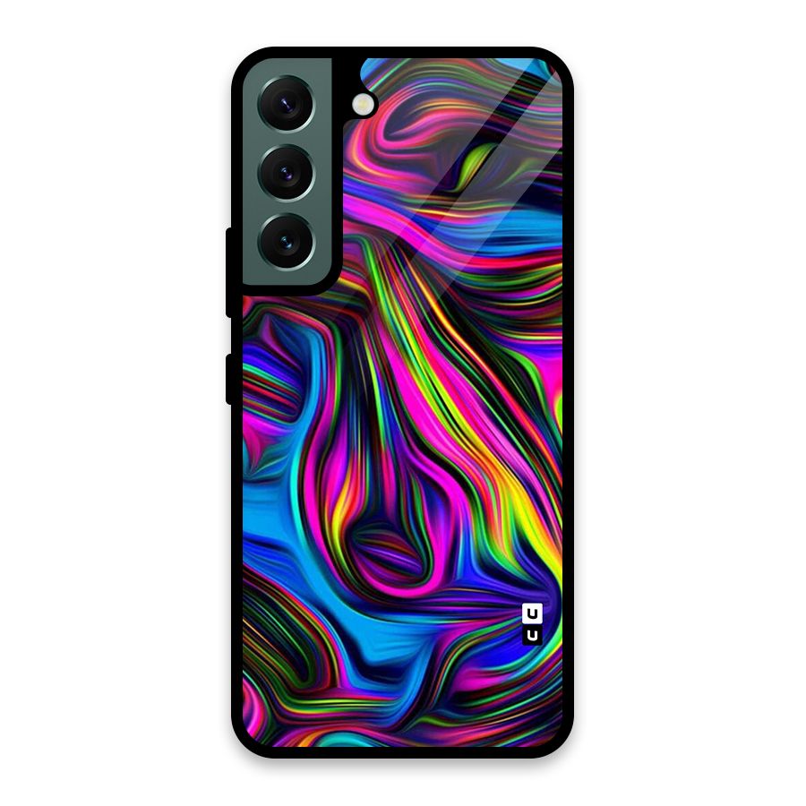 Dark Colorful Oil Abstract Glass Back Case for Galaxy S22 5G