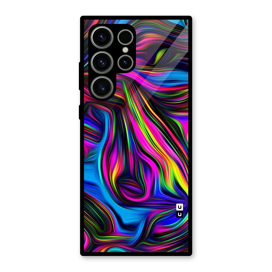 Dark Colorful Oil Abstract Glass Back Case for Galaxy S23 Ultra