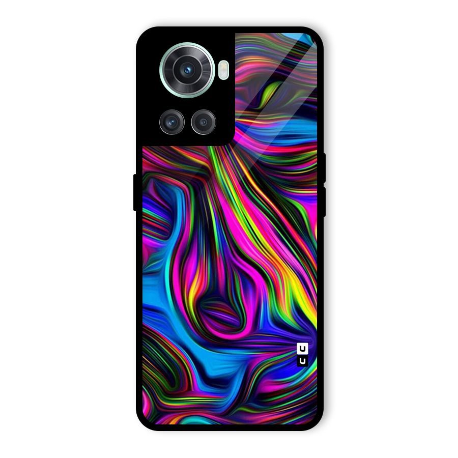 Dark Colorful Oil Abstract Glass Back Case for OnePlus 10R