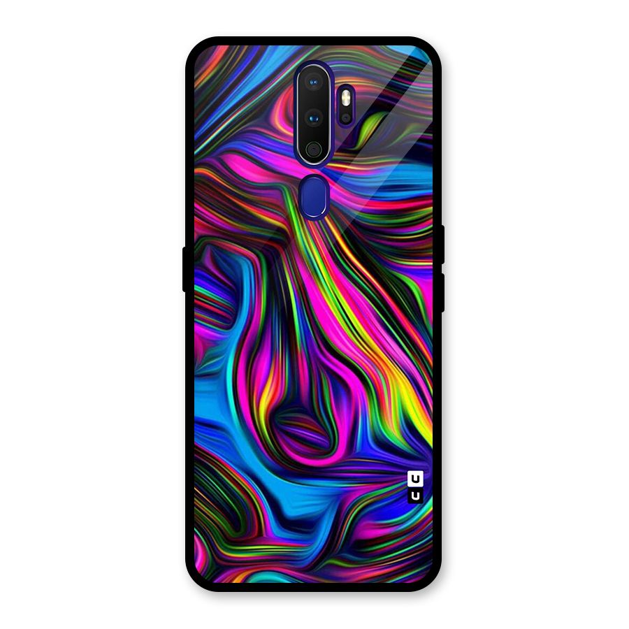 Dark Colorful Oil Abstract Glass Back Case for Oppo A9 (2020)