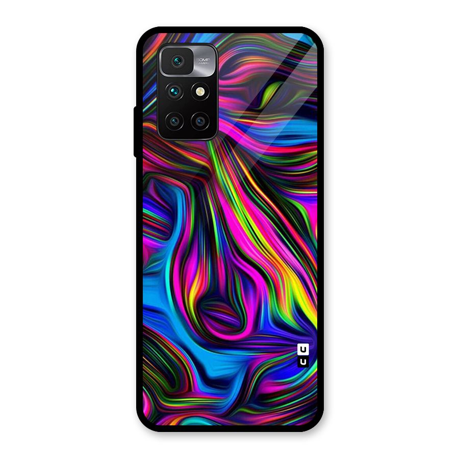 Dark Colorful Oil Abstract Glass Back Case for Redmi 10 Prime