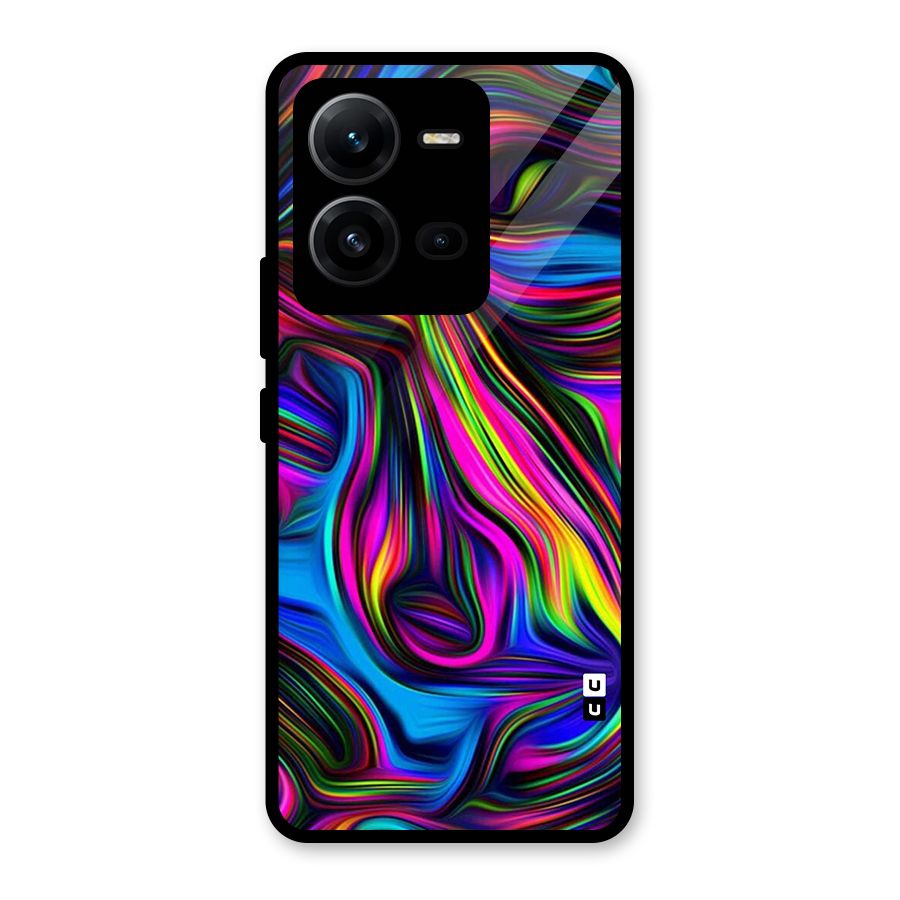 Dark Colorful Oil Abstract Glass Back Case for Vivo V25