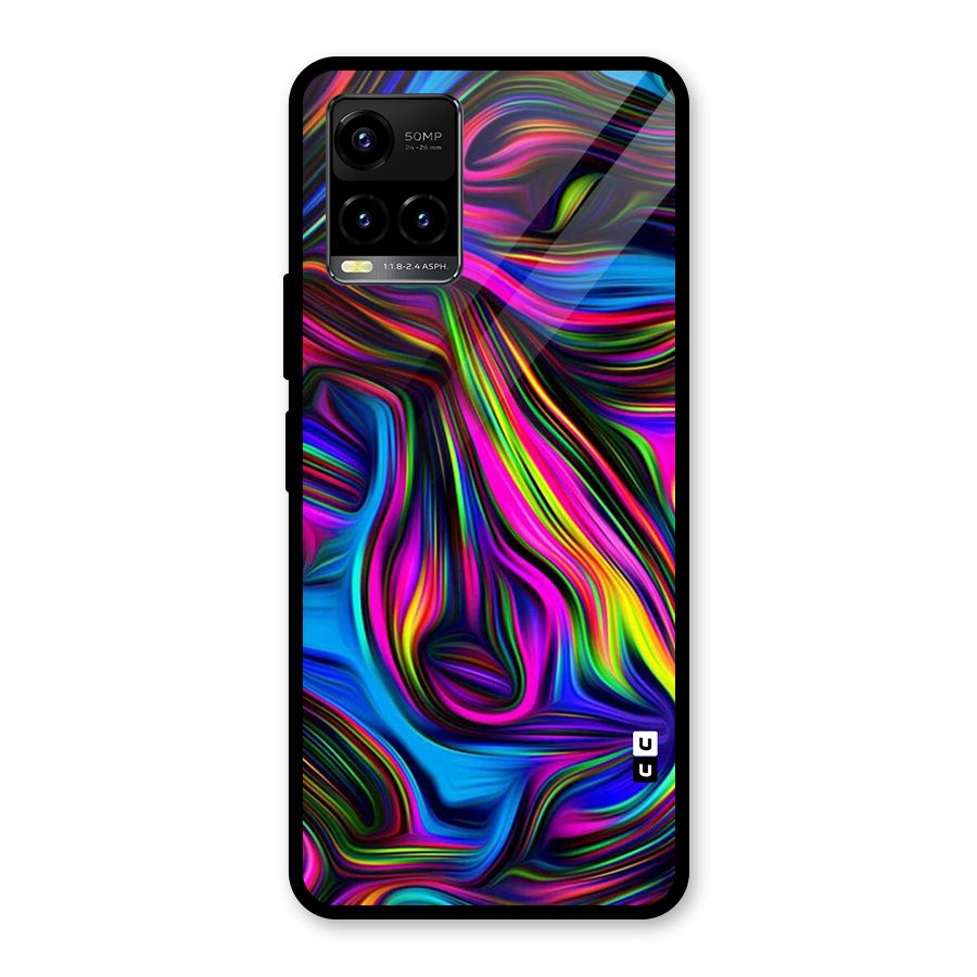 Dark Colorful Oil Abstract Glass Back Case for Vivo Y21T