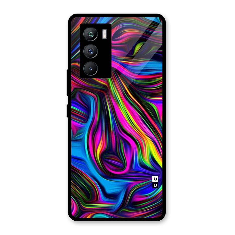 Dark Colorful Oil Abstract Glass Back Case for Vivo iQOO 9 SE