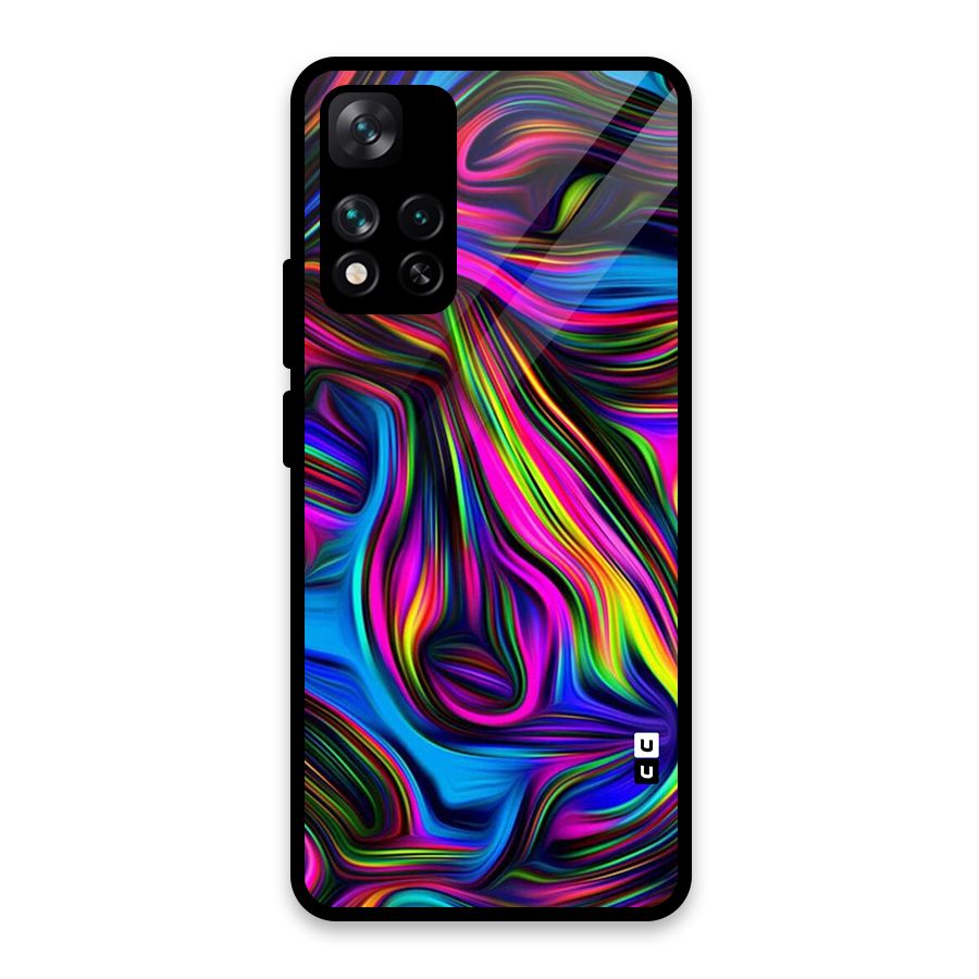 Dark Colorful Oil Abstract Glass Back Case for Xiaomi 11i 5G