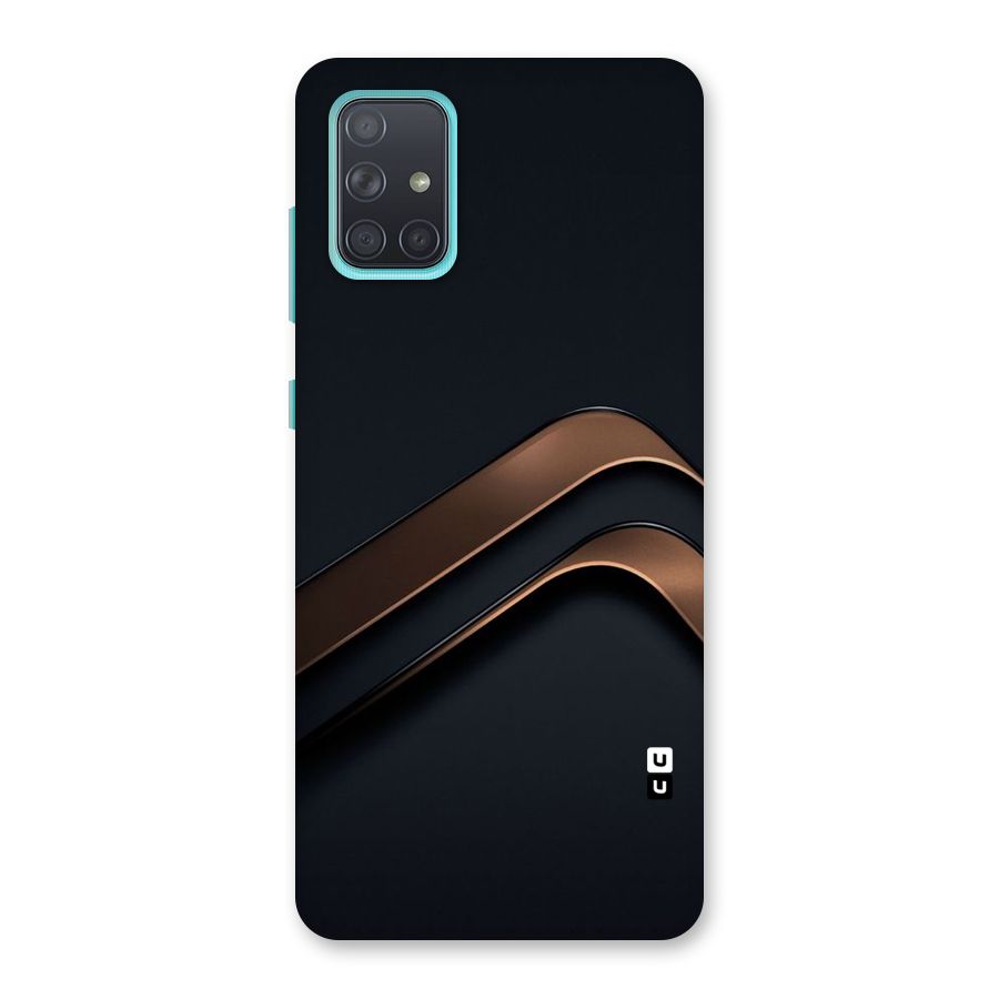 Dark Gold Stripes Back Case for Galaxy A71